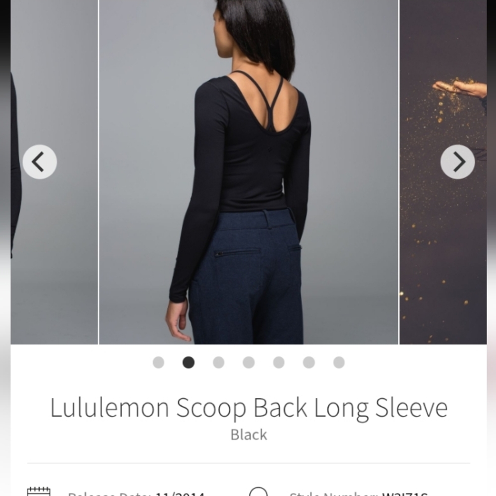 Lululemon Long Sleeve Scoop Back Top
